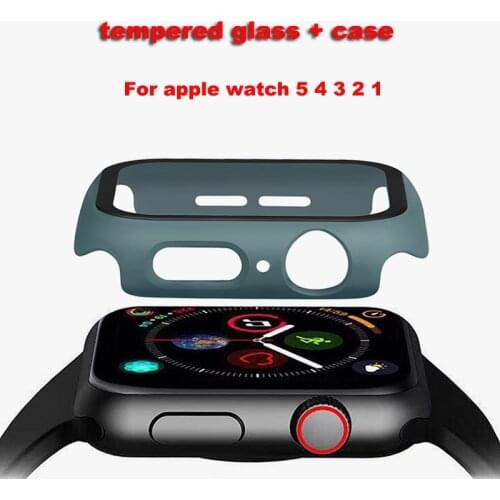Tempered Glass case For Apple Watch series 5 4 44mm 40mm for iWatch 3 2 1 42mm 38mm Accessories Screen Protector bumper Shell