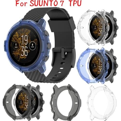 TPU Protective Case For Suunto 7 Fashion Smart Watch Shockproof Anti-scratch Watch Frame Cover Shell Easy Bracelets Accessories