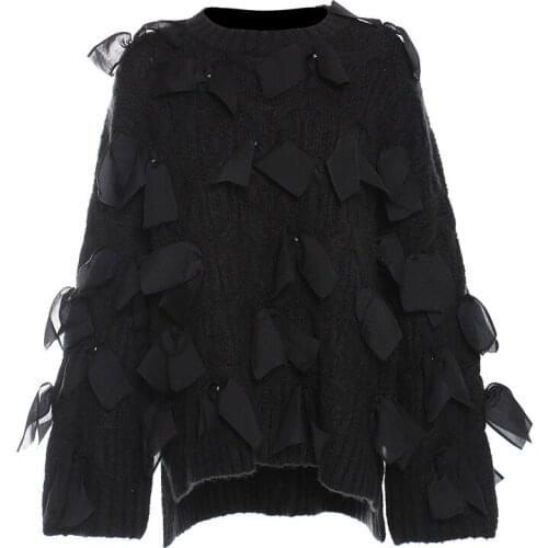 SeeBeautiful Printed Pleated Stitching Loose Sweater O Neck Long Sleeve Contrast Color Simple New Fashion Spring 2021 Women M561