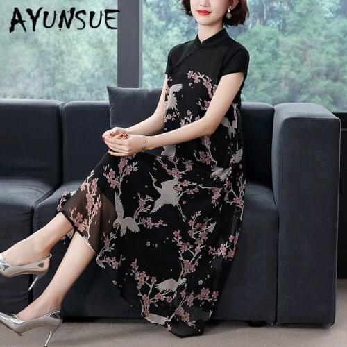 Party Dress Women Elegant Print Dress Vintage Floral Maxi Dresses Summer Loose Vestido Black Vestidos Verano HBL196051 YY2509