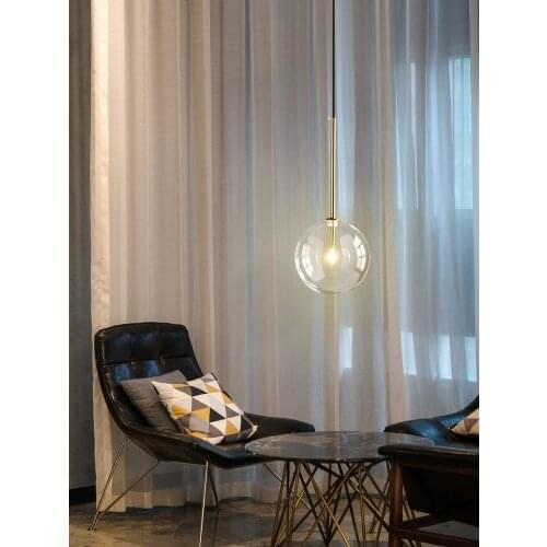 1 Light Clear Glass Globe Dimmable G4 Led Pendant Lights Dining Room Led Suspend Lamp Gold/Chrome Led Hanging Lamp Led DropLight
