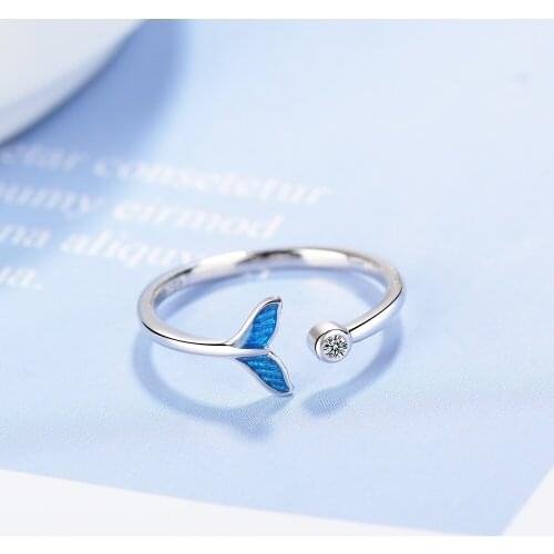 2021 New 100% 925 Sterling Silver Jewelry Rings Size 5 6 7 8 9 Stuff Tail Cocktail Ring Gift For Women Girls Lady DS1431