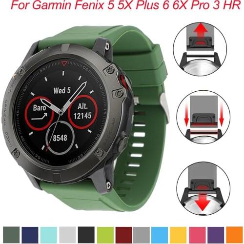 26 22mm Silicone Watchband for Garmin Fenix 6X 6 Pro 5X 5 Plus 3HR Forerunner 935 Quick Release Easyfit Wrist Band Straps Correa