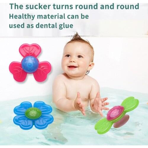 3pcs Cartoon Baby Rattle Toys ABS Colorful Gyro Bathing Toy Relief Stress Fingertip Educational Toys For Children Gifts HC0303