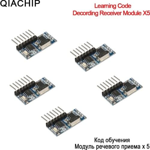 5Pcs 433Mhz Wireless Remote Control Switch 4CH RF Relay EV1527 Encoding Learning Module For Light Relay Receiver Diy Kit