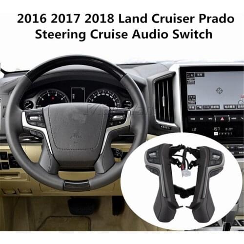 Car styling For 2018 Toyota Land Cruiser Prado Steering Wheel Cruise Control Bluetooth Switches