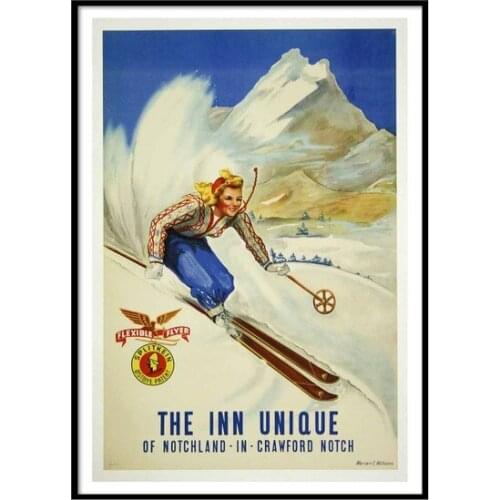 Beryl Slope Design Studio Notchland Ski Vintage Print Poster wall graphics gráficos de parede настенная графика