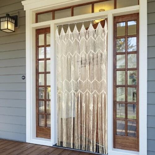 Bohemian Handmade Wall Hanging Woven Tapestry Room Door Window Curtain Wedding Backdrop Macrame Hanging Curtain Home Decor