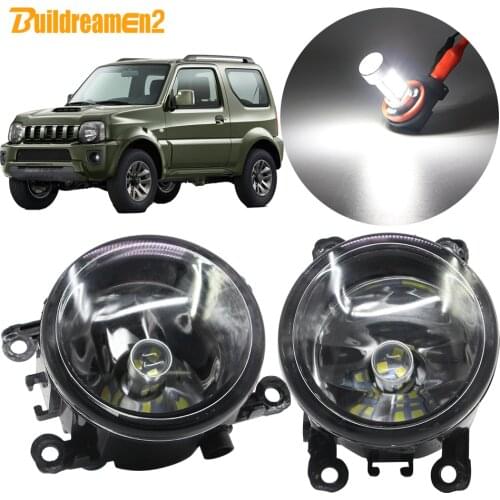 Buildreamen2 For Suzuki Jimny FJ Closed Off-Road Vehicle 1998-2014 Car Styling H11 Fog Light Assembly Lampshade + Bulb DRL 12V