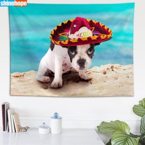 Bulldog Tapestry Animals Dogs Wall Hanging Wall Tapestry Psychedelic Farmhouse Decor Dorm Room Wall Carpet Wall Blanket