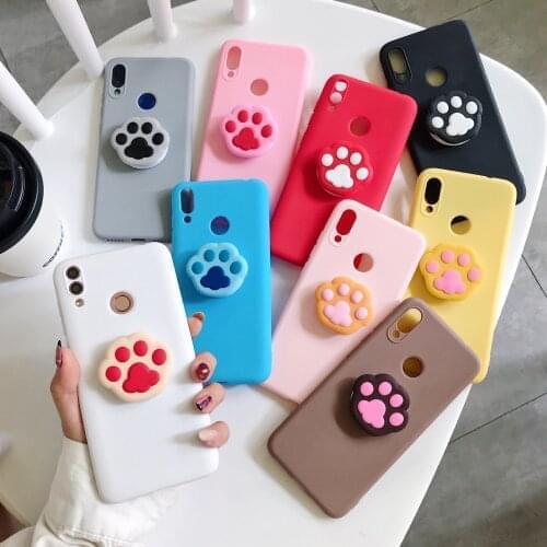 Cartoon Cat Claw Bracket Phone Case for Samsung Galaxy J7 Neo J5 2016 J3 2016 J2 Prime Foot TPU Holder Cover