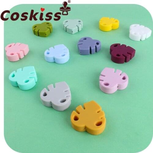 Coskiss 5pcs Cartoon Silicone Beads BPA Free Banana Leaf Pearl Teething Toys Baby DIY Animal Rodent Silicone Baby Teether