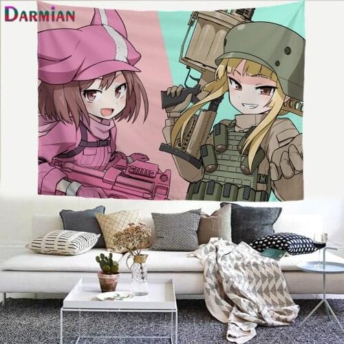 DARMIAN Cartoon Anime Tapestry Wall Hanging Cute Girl Pattern Tapestries Bohemian Style Hippie Mattress Tapestry Home Dorm Decor