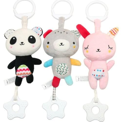 Baby Rattles Mobiles Toddler Toy Baby Stroller Hanging Toy for Newborn Baby Soft Bed Bell Animal Musical Montessori Rattles Gift
