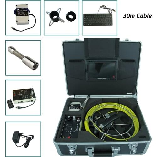 Drain sewer pipe inspection camera underwater inspection camera with 23mm waterproof camera head 30 meter fibreglass rod cable