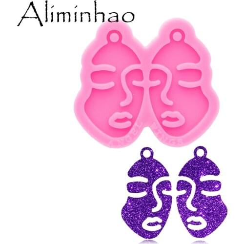 DY0726 S/M/L Super Glossy Girl face Earring mold Resin Silicone Mold DIY Epoxy Mould Decoration Keychain