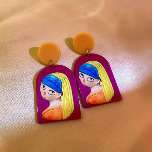 Geometric Acrylic Girl Earrings Drop Earrings For Women Korean Resin Square Dangle Earring Brincos Fashion Statement Jewelry