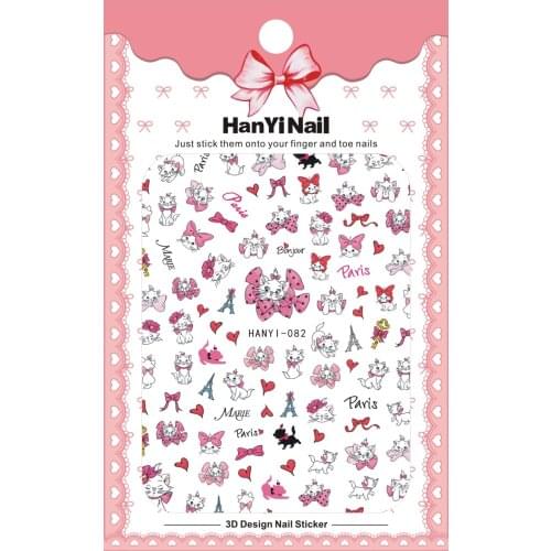 HanYiNail 080-103 New Cute Small Element Cartoon Mouse Kitty Nails Art Sticker Harajuku Nail Wrap Sticker Tips Manicura stickers