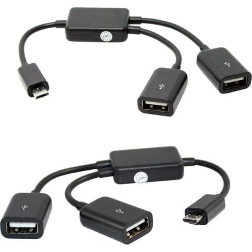 Micro USB /Type C to OTG Dual Port HUB Cable Y Splitter USB Keyboard Micro Smartphone For Android Converter Mouse Adapter T E9Z9