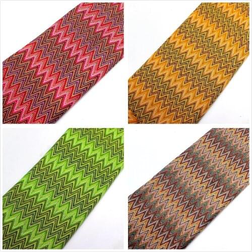 Zig Zag Lace Fabrics Crochet Striped 1 Meter Maple Leaf Allover Knitted Lace Misson Fabrics Gold 150CM Wide