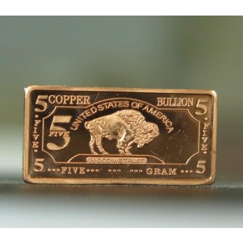 5 gram copper buffalo bar C87