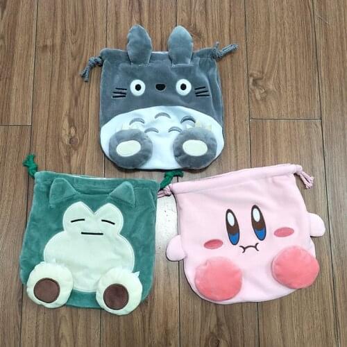 My Neighbor Totoro Snorlax anime cute sundries bag drawstring coin purse childrens mobile phone bag student storage bag