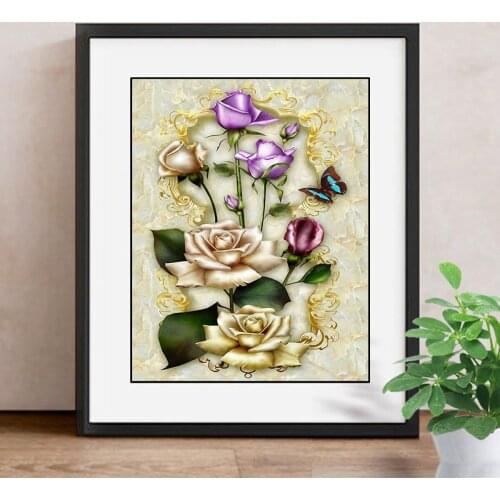 New Arrivals 5D Diamond Painting Flower Full Square Diamond Mosaic Rose Diamond Embroidery Cross Stitch Resin Drill