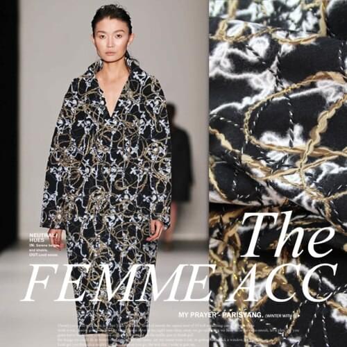 Autumn and Winter Cashmere Wool Fabric Clothing Jacquard Windbreaker Broadcloth Cloth High-end Atmosphere/100cm*150cm