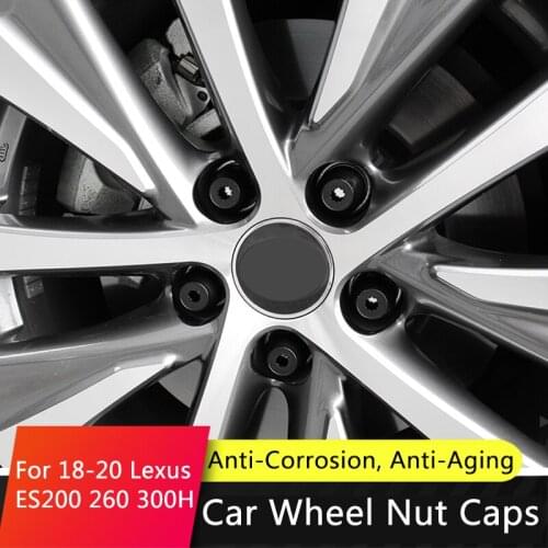 QHCP 20pcs/Set Auto Hub Screw Cap Wheel Nut Bolt Caps Protective Valve Stem Head Cover Cap For Lexus ES200 260 300H 2018-2020