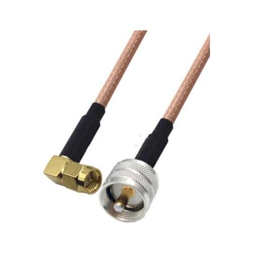 SMA Male Right Angle to UHF PL259 Male Connector Pigtail Jumper RG316 Cable 50 ohm