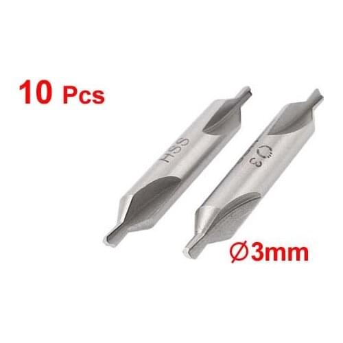 Best Promotion Wholesale Price 10Pcs/lot 3mm 60 Degree Double End HSS Center Drill Countersink Bit Lathe Mill Tool