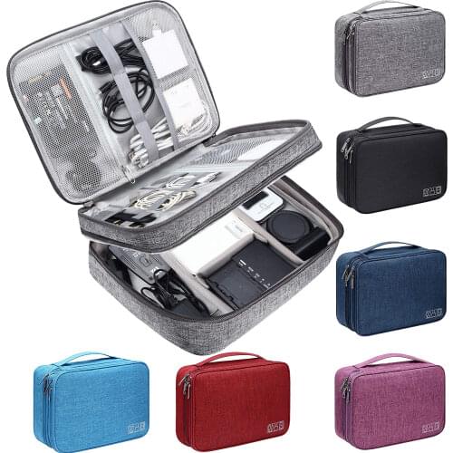 Waterproof electronic storage bag travel portable cable clip storage box electronic Accessories Cables digital storage bag