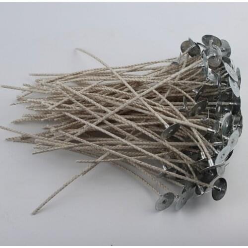 100PCS Pre Soy Waxed Candle Wicks with 100PCS Tabs Candle Making Kit for Candle Making
