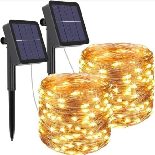 10m100led Solar Outdoor Waterproof Copper Wire Lamp LED Lamp String Full Of Stars To Decorate Christmas Day Lamp Courtyard Villa