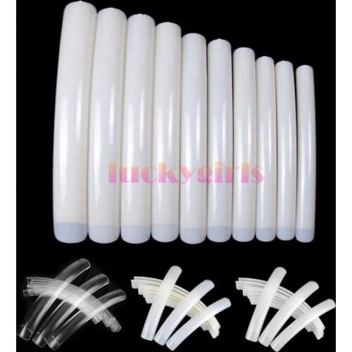 10x Extra Long Acrylic UV Gel French False Nail Art Design Salon Tips