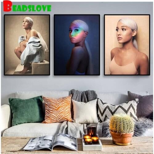 3 Pieces Girl Sexy Ariana Grande Poster Sweetener Diy Diamond painting 5D Full Square Round Embroidery Mosaic