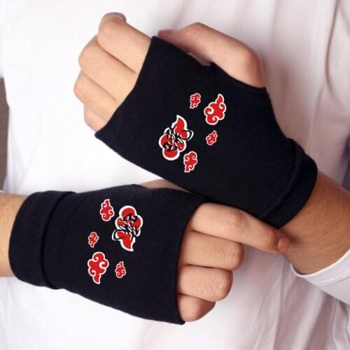 Anime gloves Ninja Muba logo warm and thick double layer cotton luminous