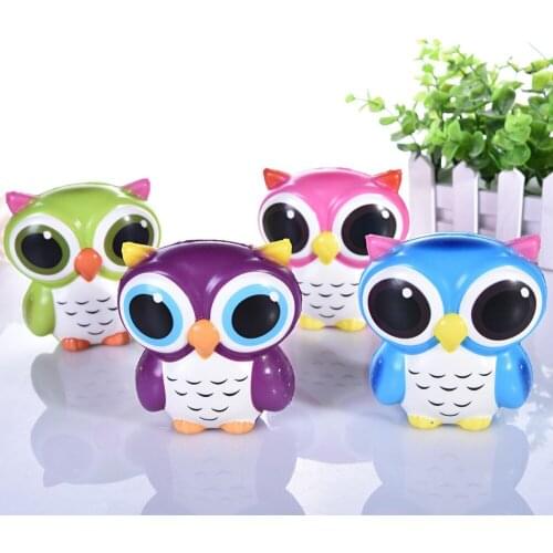 Anti-stress Cute owl Squishy Slow Rising Colorful Jumbo Fun Squish Toys Stress Relief Squeeze Novelty Gag Toys
