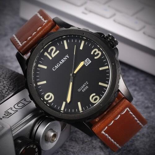 Brand waterproof business men watch Quartz military wrist watches man gift leather clock relojes hombre zegare relogio masculino
