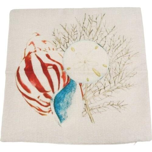Fashion Cute Cartoon Conch Cushion Cover Linen 43*43cm Decor Baby Pillow Case For Sofa Home Pillowcase