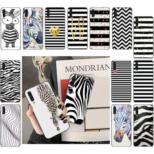 Animal Black white Zebra Stripe Phone Case For Samsung Galaxy A7 A50 51 A70 80 A40 A20 A30 A8 A6 A8 Plus A9 A71