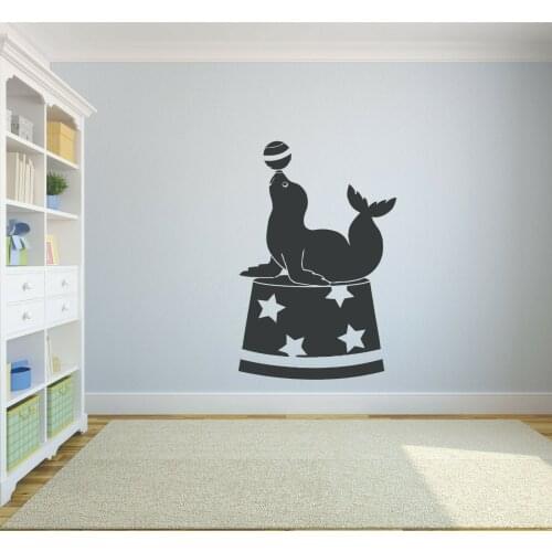 Seal Circus Wall Decal Aquarium Ocean Animals Window Glass Stickers Kids Bedroom Bathroom Home Decor Nursery Art Wallpaper Q426