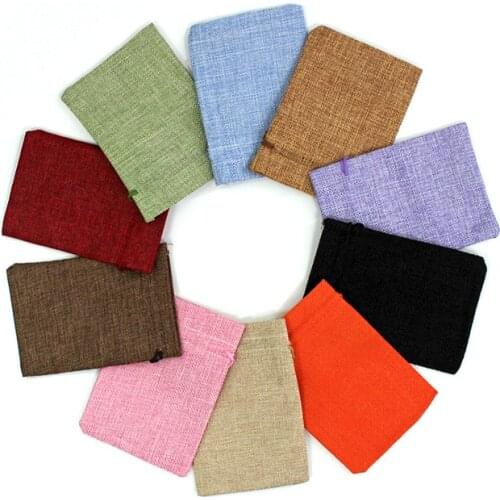 10Pcs Jute Bag In 6 Size Natural Burlap Bag Gift Pouch For Earring Bracelet Jewlery Packing Bag Wedding Favors And Gifts