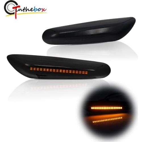 Gtinthebox 2PCS Smoked Lens 18-SMD Amber LED Car Front Bumper Side Marker Lights Kit For BMW 1 3 5 X Series E81 E90 E60 E61 E91