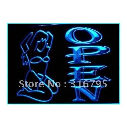 I221 Sexy Ladies Night Club OPEN LED Light Signs On/Off Switch 20+ Colors 5 Sizes
