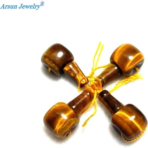 Natural Tiger Eye Stone Beads Tibetan Three-hole Buddha Head Buddhist Beads Rosary Jewelry Connection Accessories Free Shipping