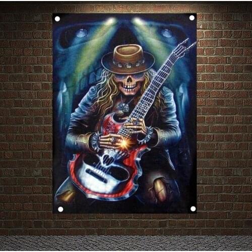 Skull art, Heavy metal art Posters Banners Wall Hanging Ornaments Skull Tattoo Art Flags Wall Decoration Wall Sticker Tapestry