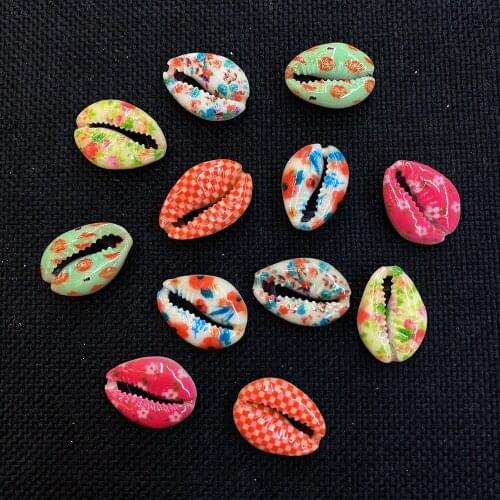Exquisite Color Pattern Natural Conch Shell Beads Charm Jewelry Pendant for DIY Handmade Home Decoration Wind Chimes Accessories