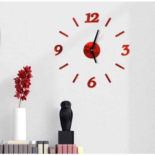 DIY Creative 3D Wall Clock Acrylic Mirror Sticker Decorative Kitchen Wall Clocks Living Room Dining Room Home Decor Wallclock