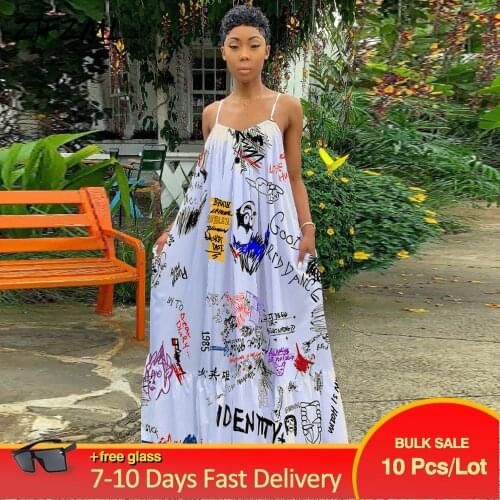 Bulk Items Wholesale Lots 2021 Summer Dress Women Sexy Sleeveless Ruffled Maxi Long Dress Casual Pleated Beach Vestido Robe